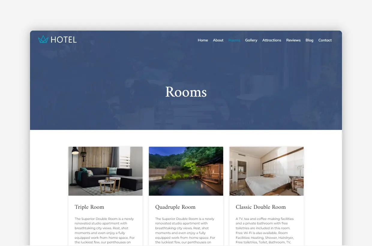 premium hotel booking wordpress template