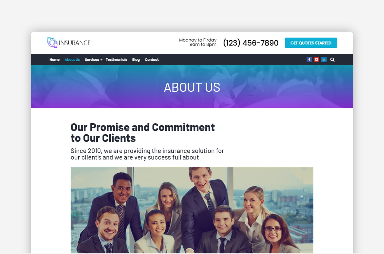 premium Insurance wp theme