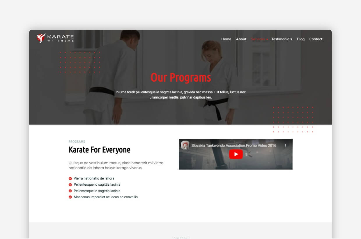 Karate WordPress Template