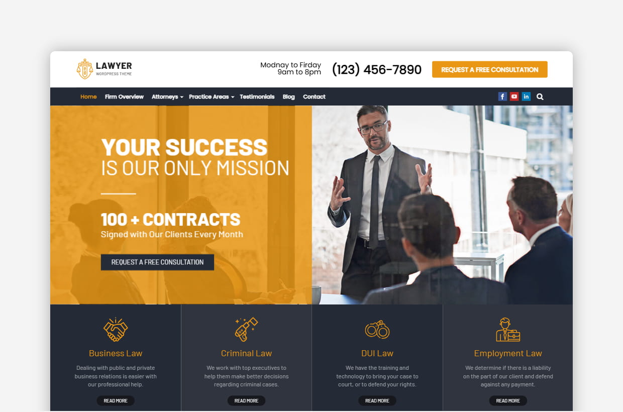 Lawyer WordPress Theme - Lawyer Pro