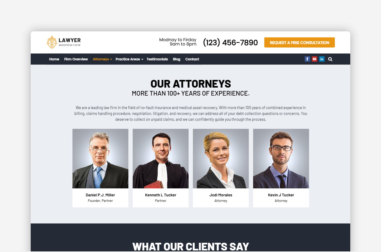 premium law firm wordpress template