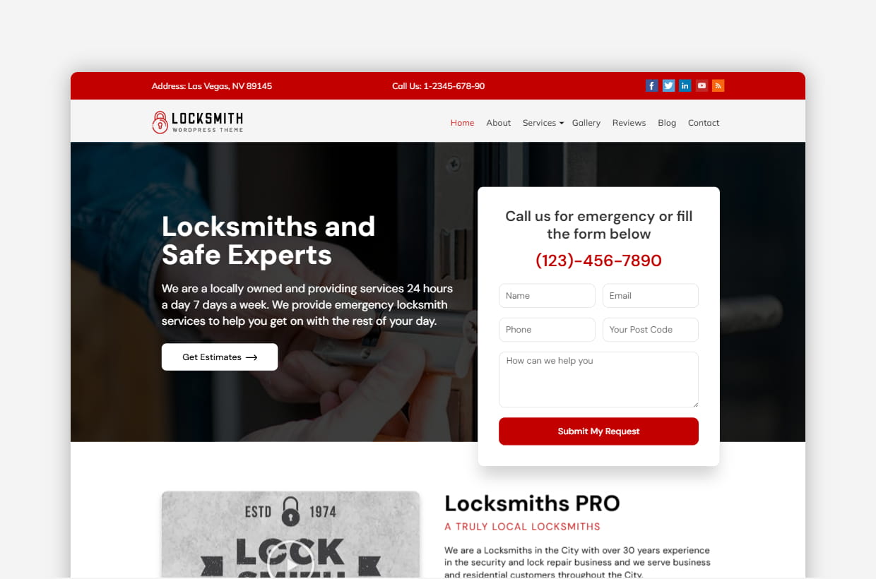 Locksmith WordPress Theme – Locksmith Pro