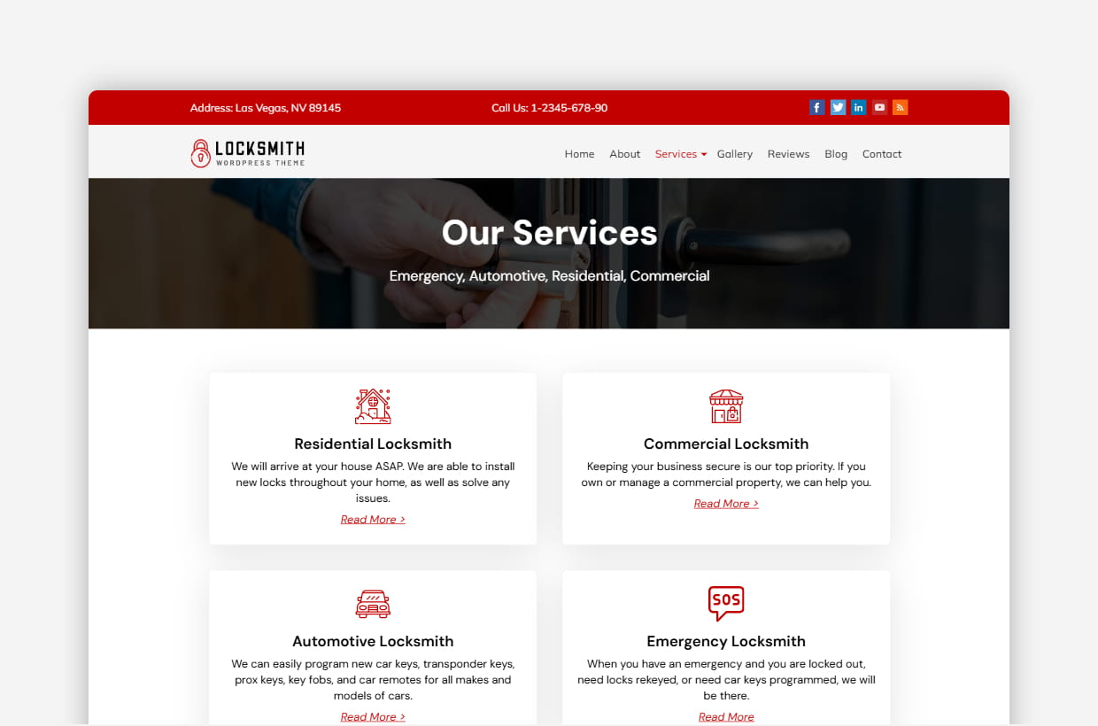 Premium locksmith wordpress template