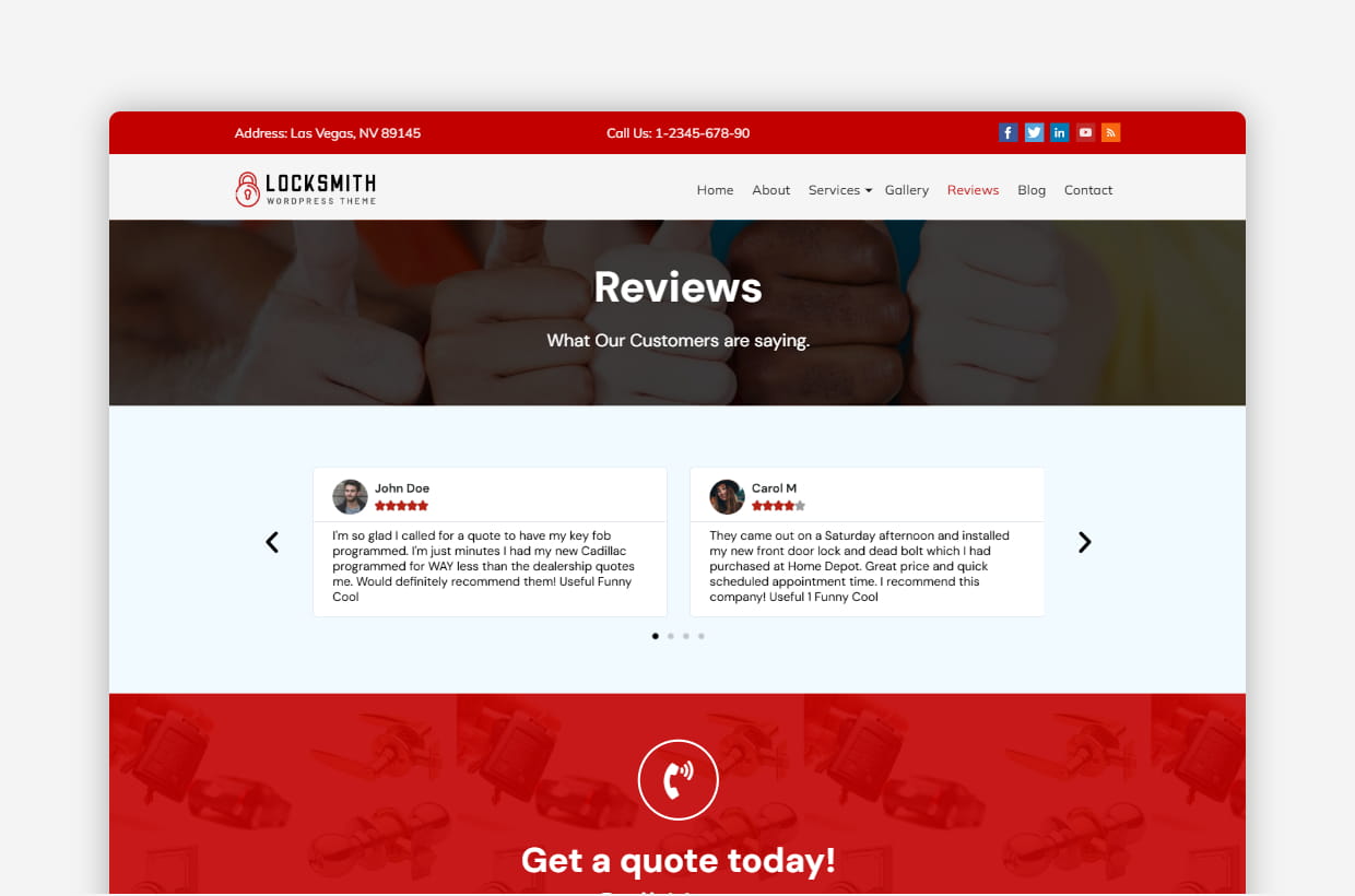 Premium locksmiths wordpress theme