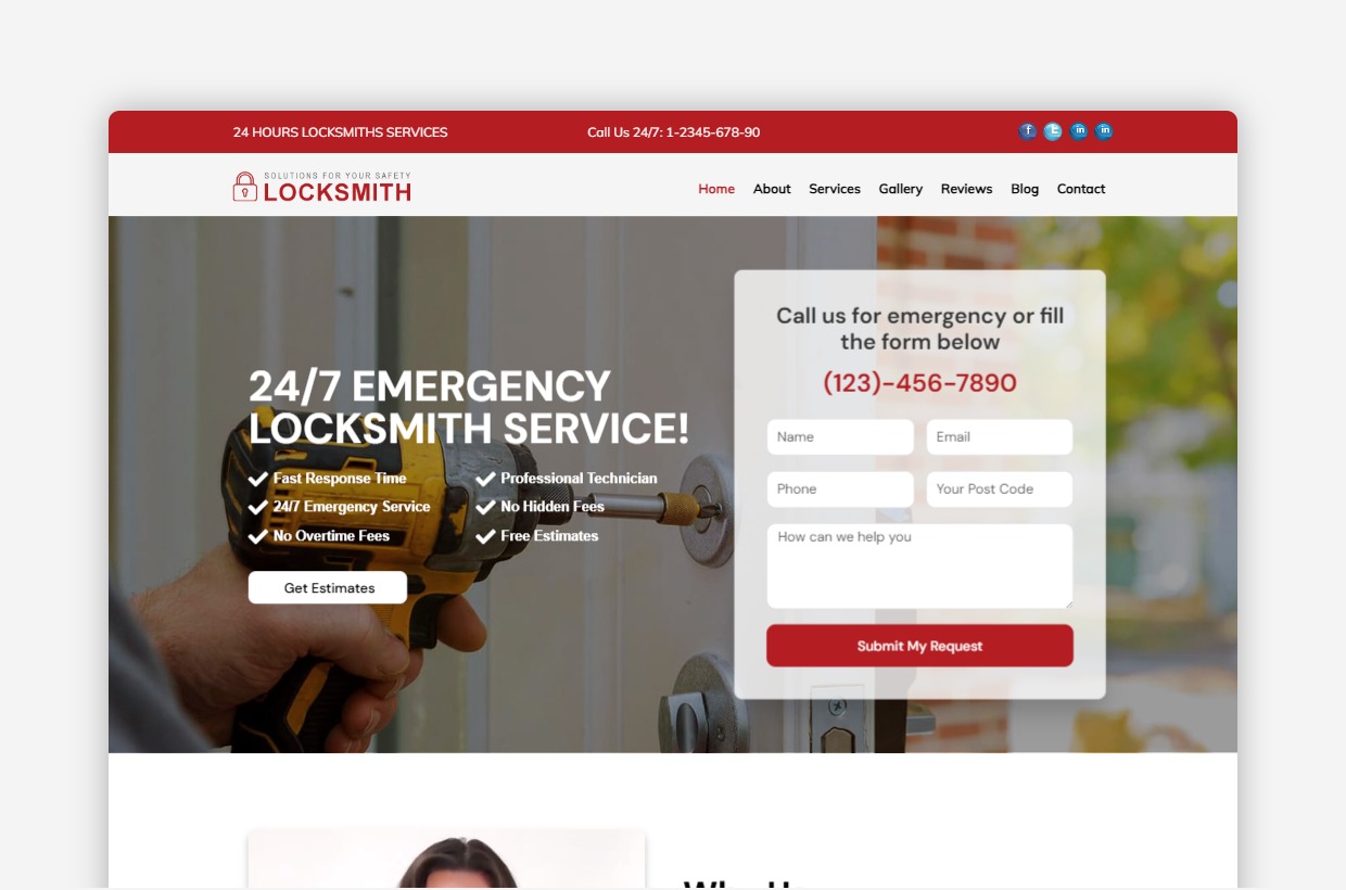 Locksmith Website Template For Locksmith & Security Professionals