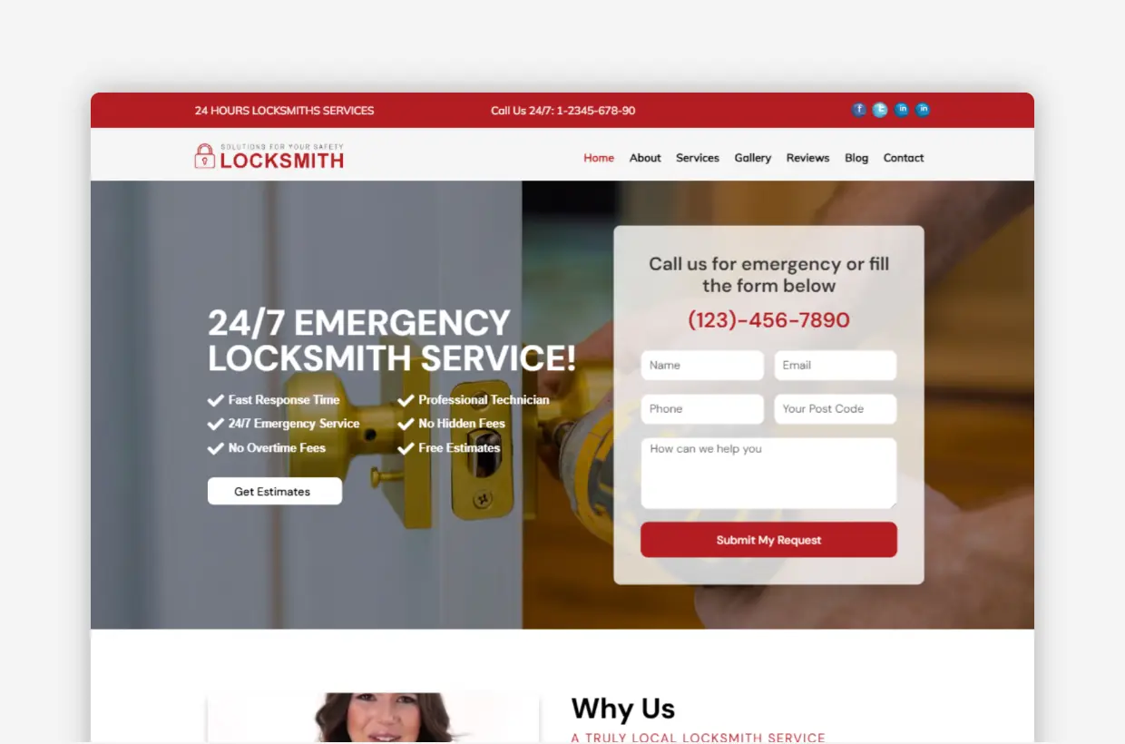 Locksmith Web site Template For Locksmith & Security Professionals