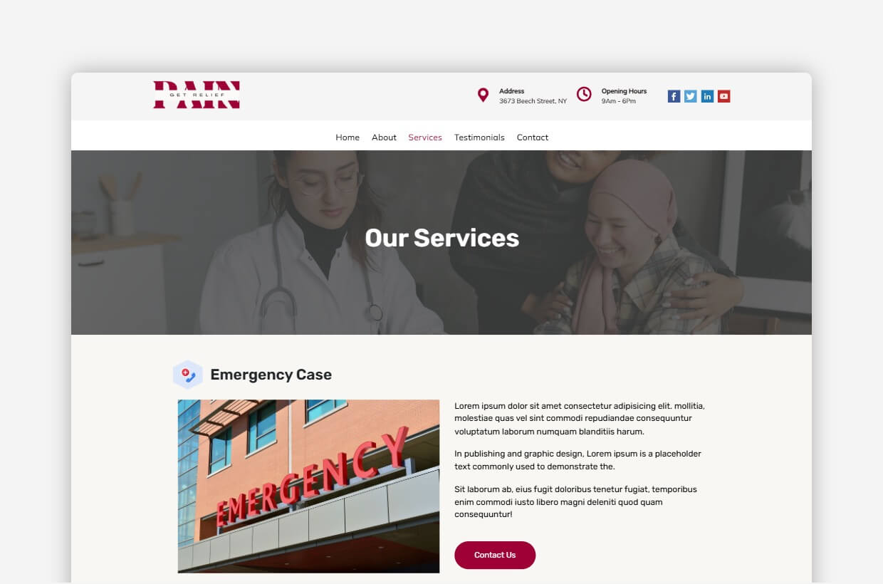 Pain Management WordPress Template