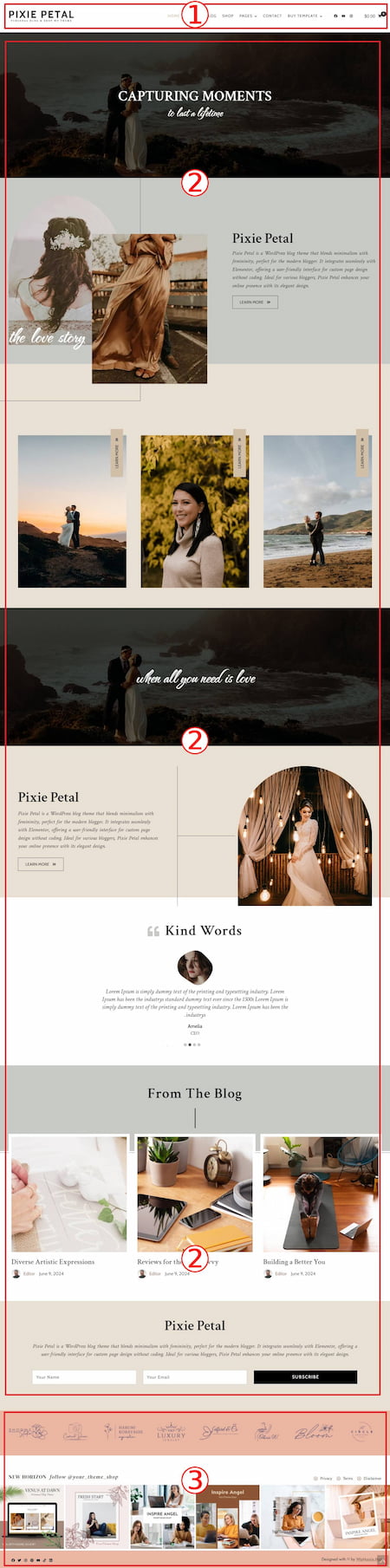 Pixie Petal WordPress Theme Documentation