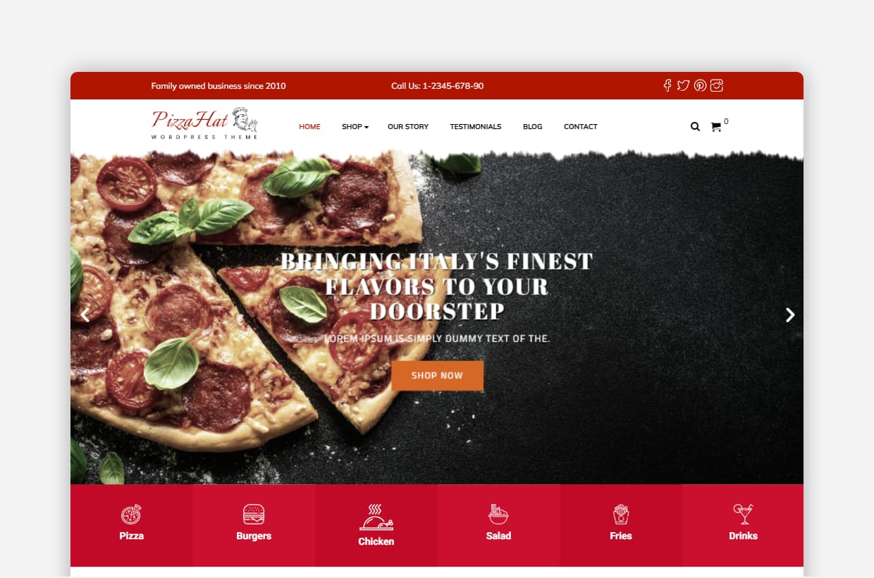 PizzaHat Restaurant - PizzaHat Restaurant WordPress Theme