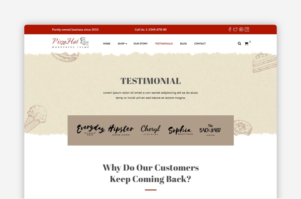 bakery WP Template