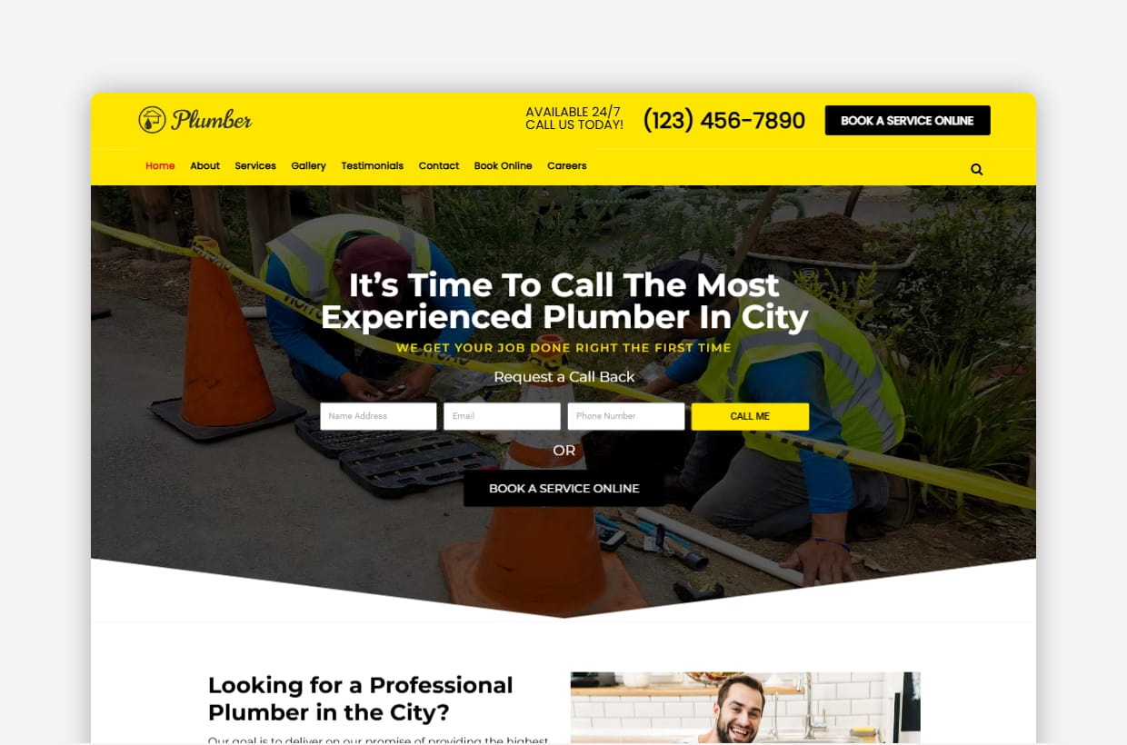 Plumber WordPress Theme – Plumber Pro