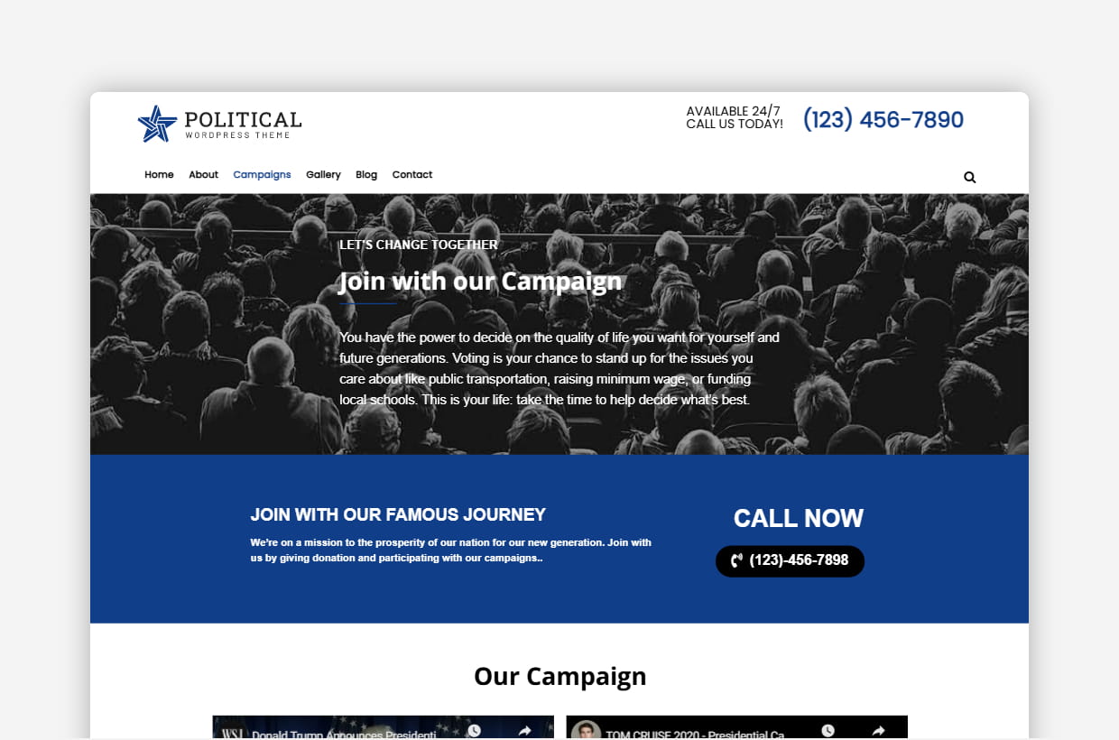 premium political wordpress template