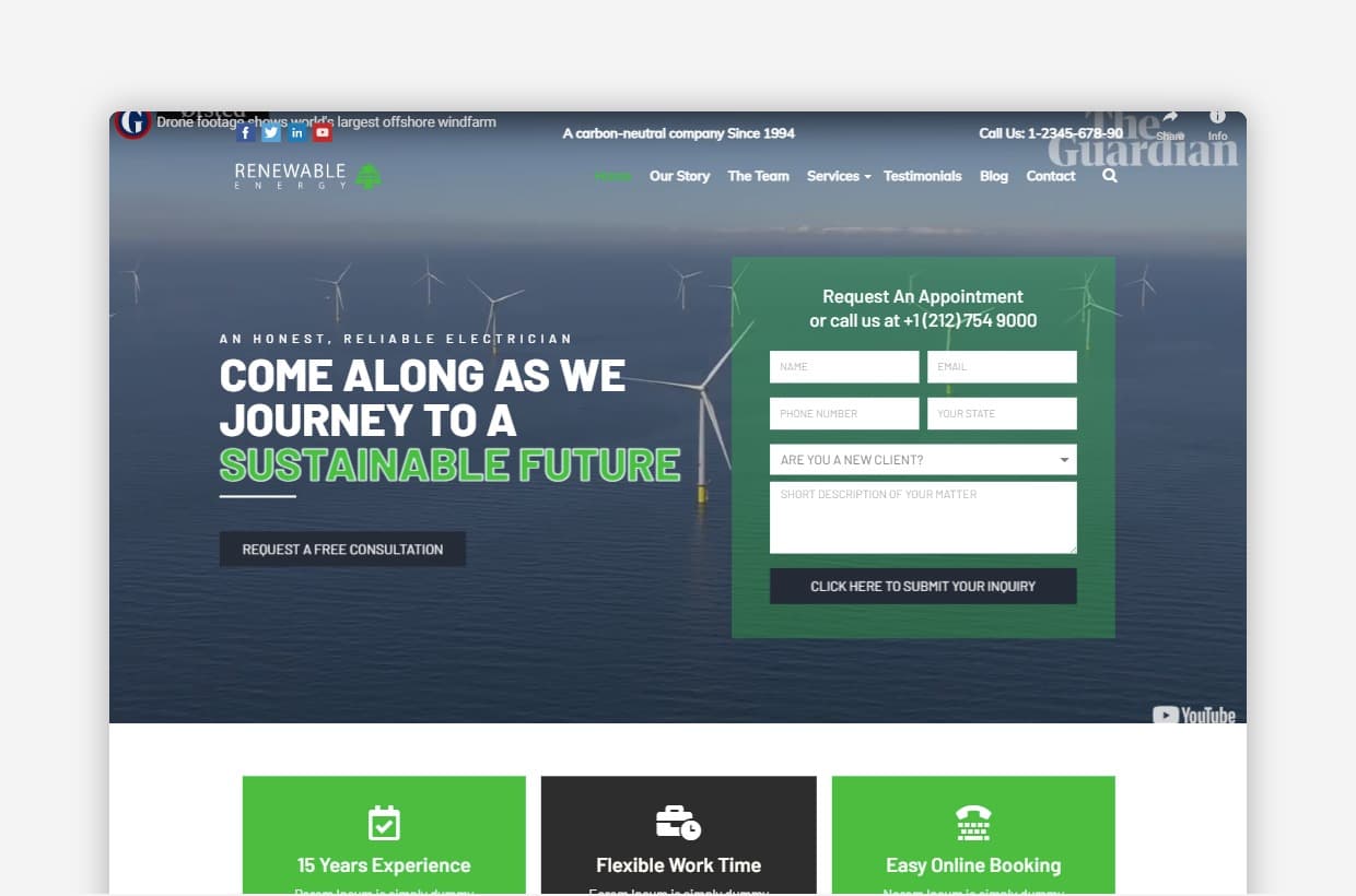 Renewable Energy WordPress Theme