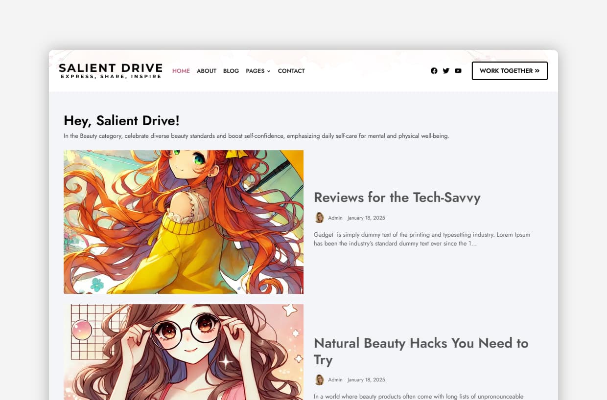 Salient Drive: A Clean WordPress Blog Theme