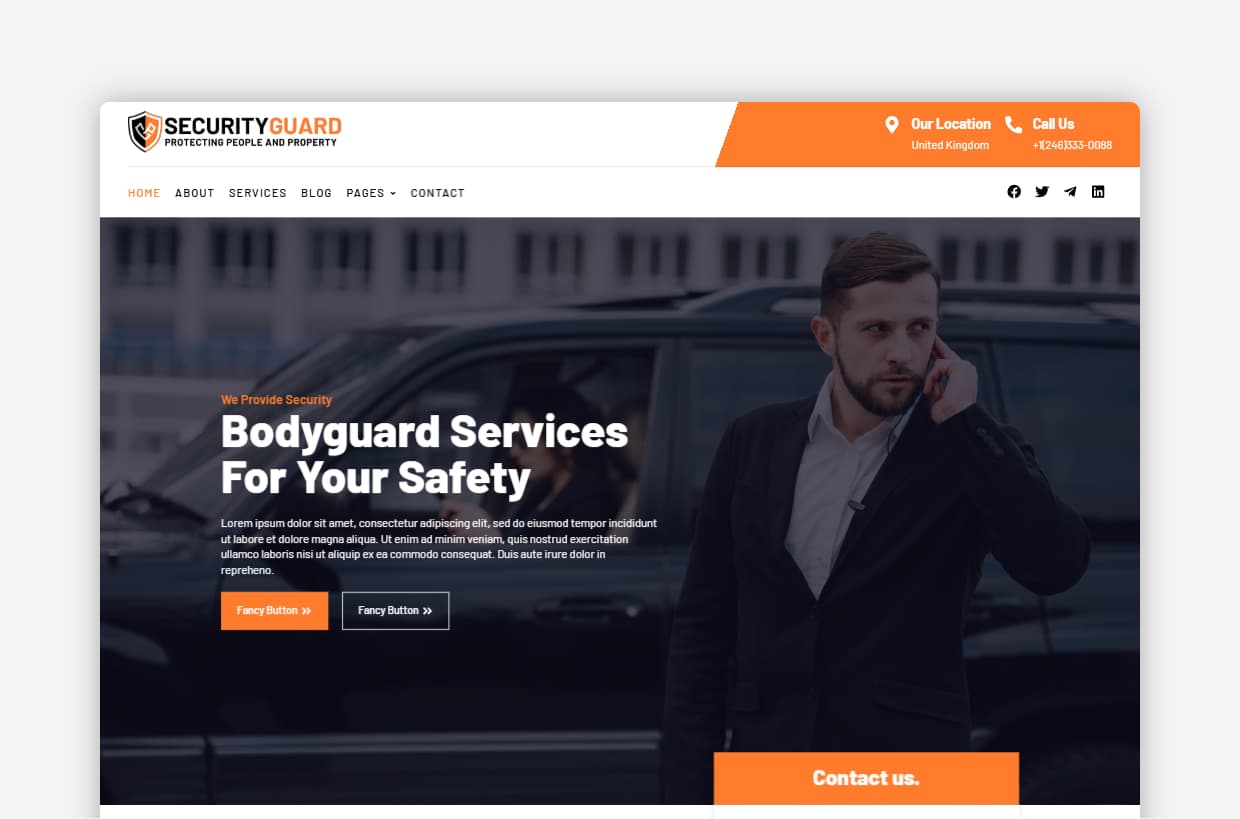 security guard services wordpress theme