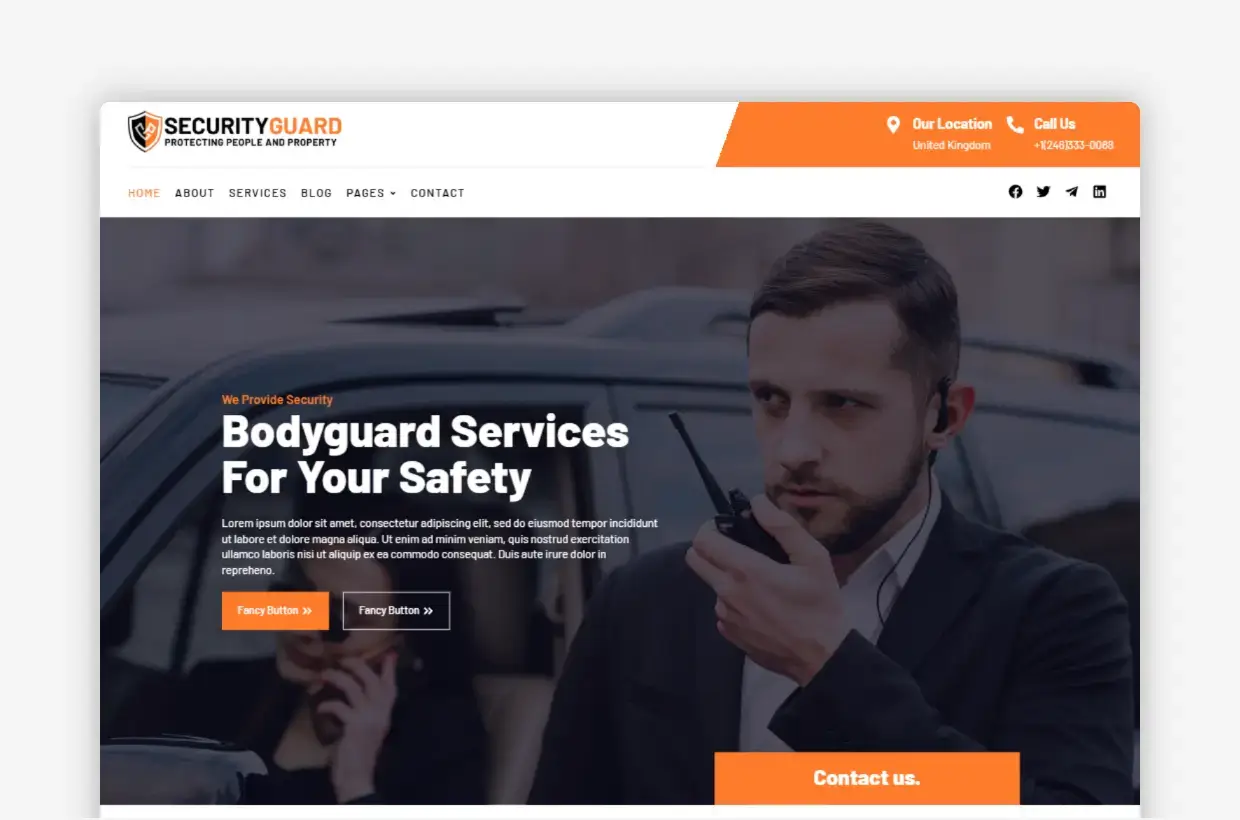 security guard services wordpress theme
