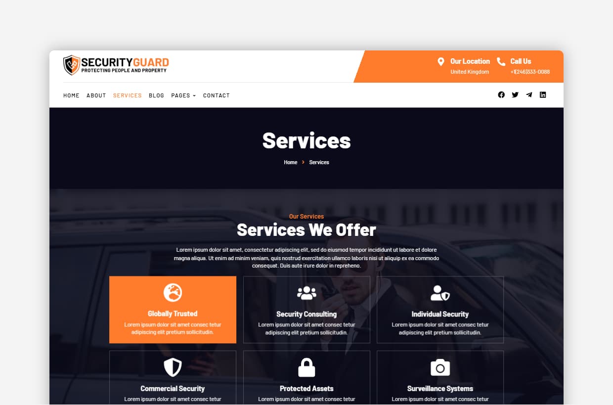 Security Guard WordPress Template