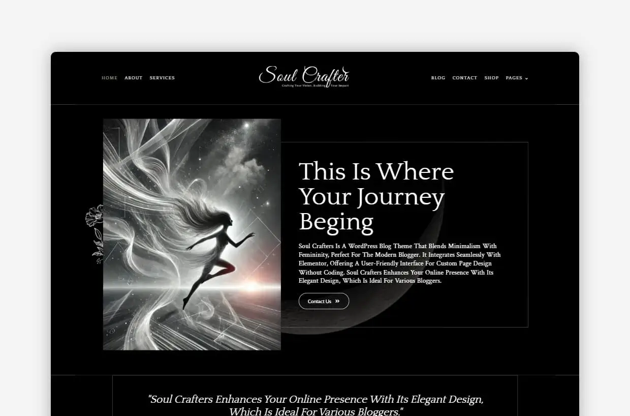 Best WordPress blog theme: Soul Crafters