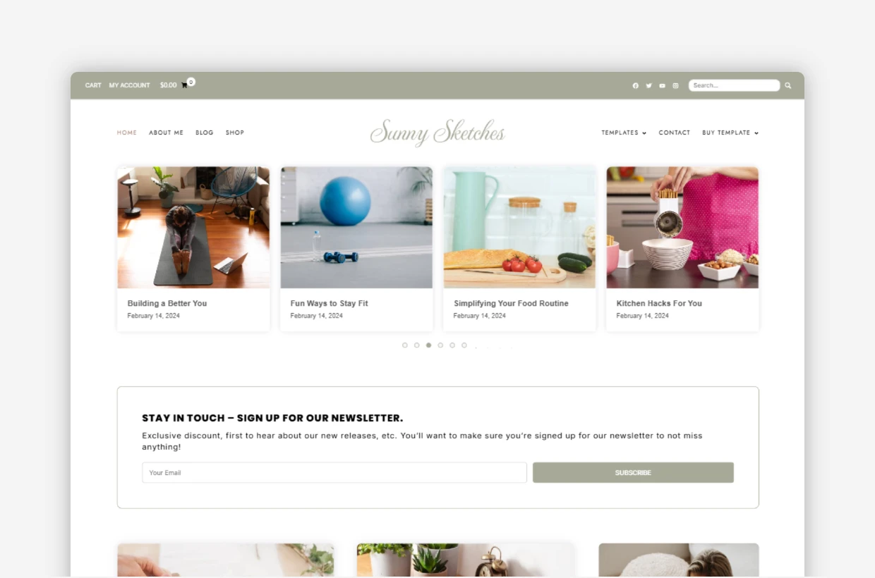 Sunny Sketches - WordPress Blog & Shop Theme