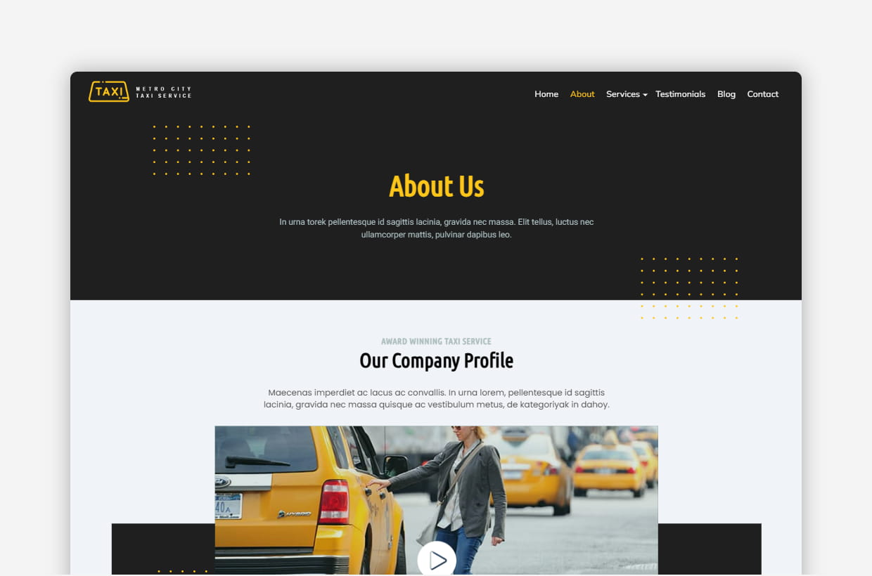 premium cab services wp theme