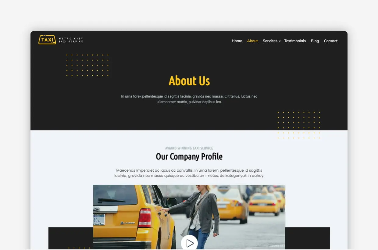 premium cab services wp theme