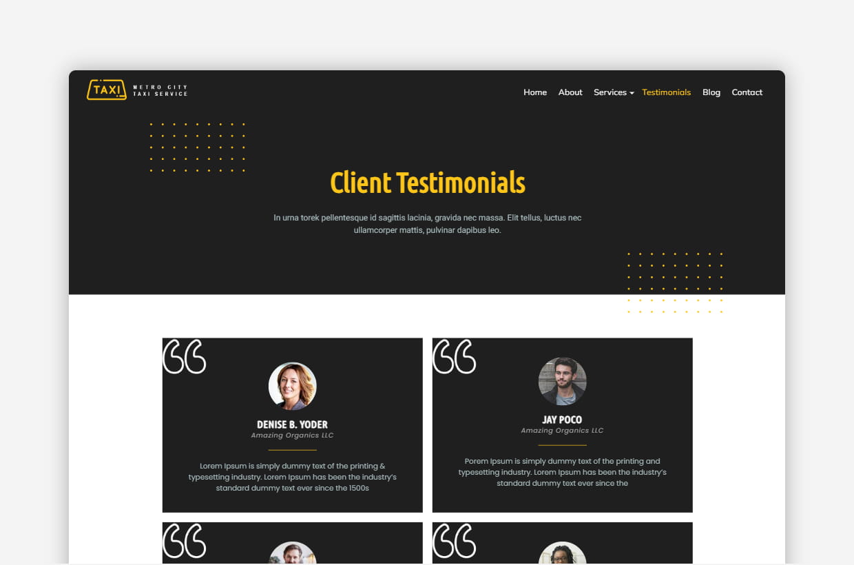 premium cab services wp template