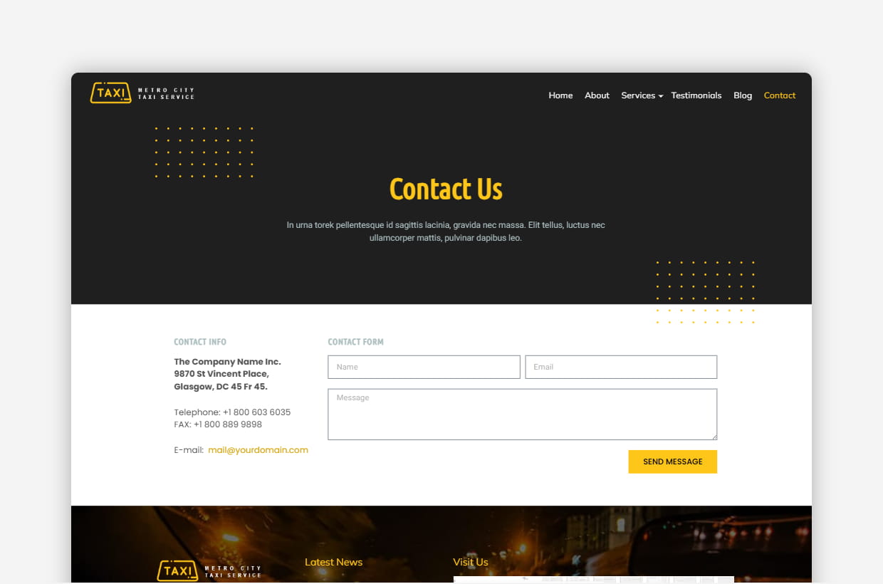 premium taxi company wp theme