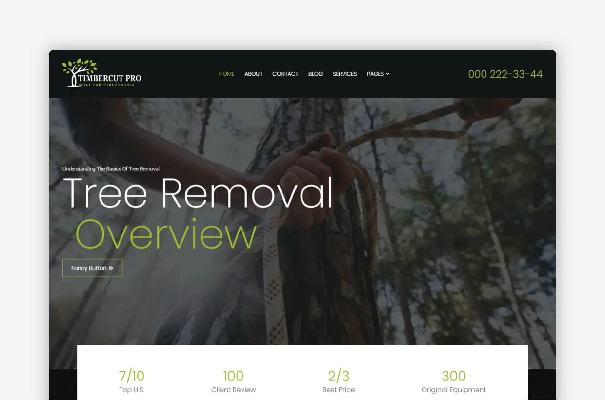 TimberCut Pro – Tree Removal Service WordPress Theme