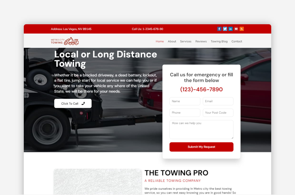 Towing Company WordPress Theme