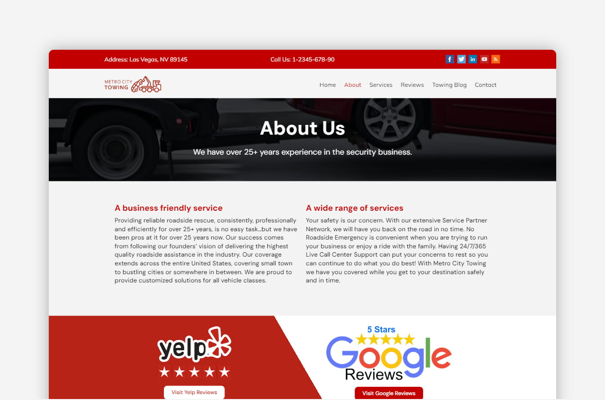 premium towing company wp theme