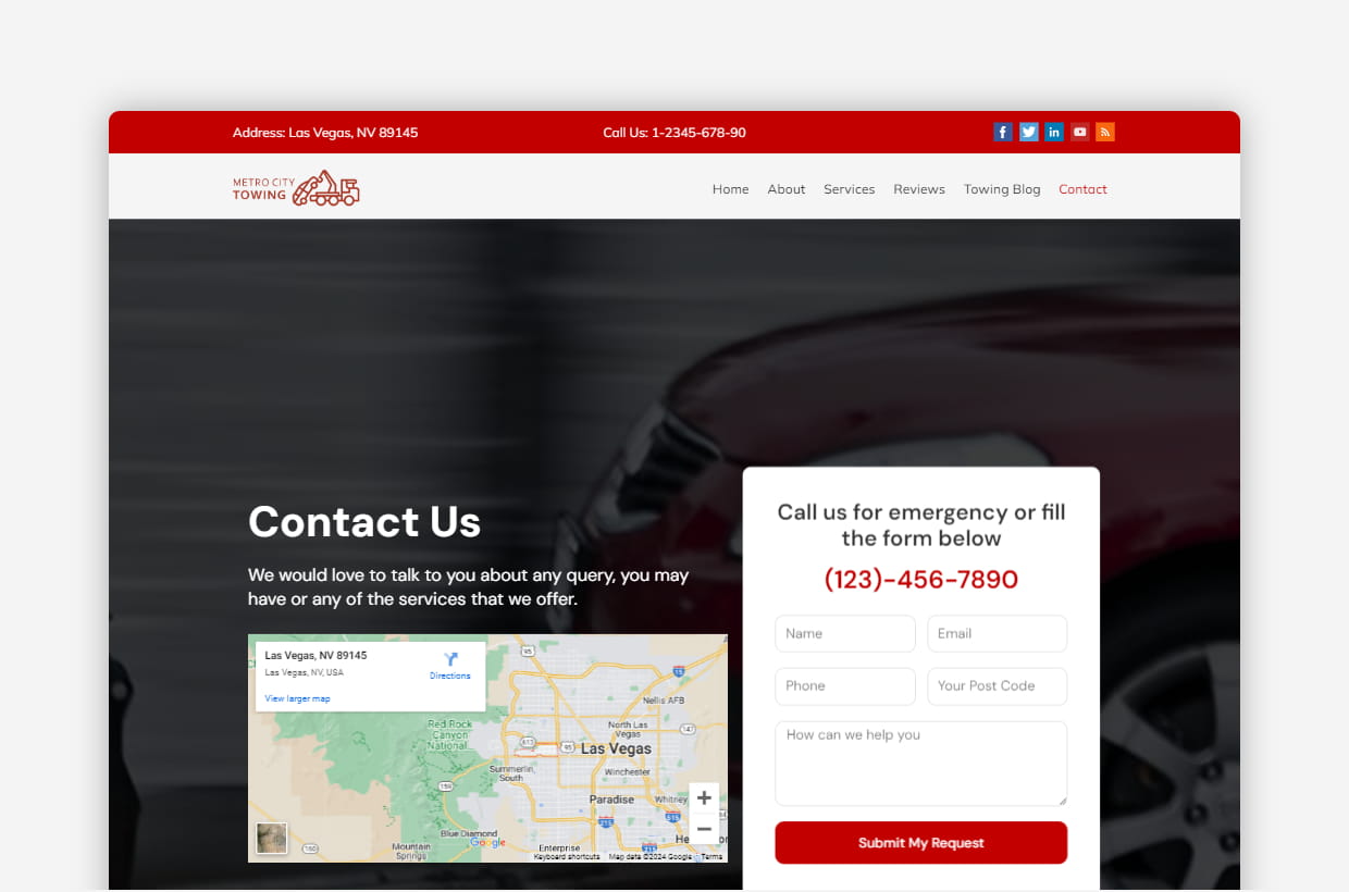 premium car towing wp theme