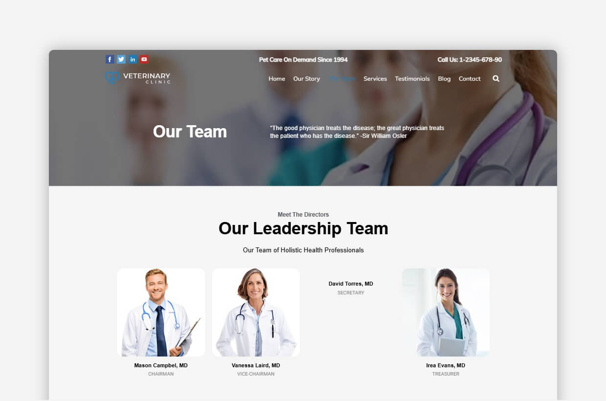 Veterinary Clinic WordPress Template