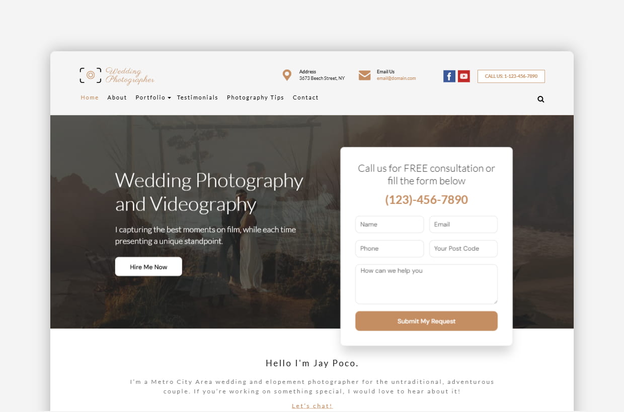 Wedding Photographer WordPress Theme - WeddingPhotographer Pro