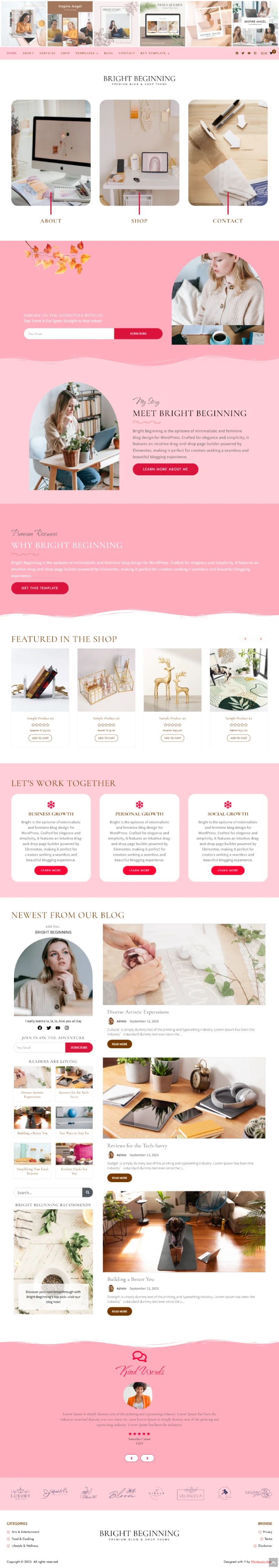 Bright Beginning Kajabi Template Home Page