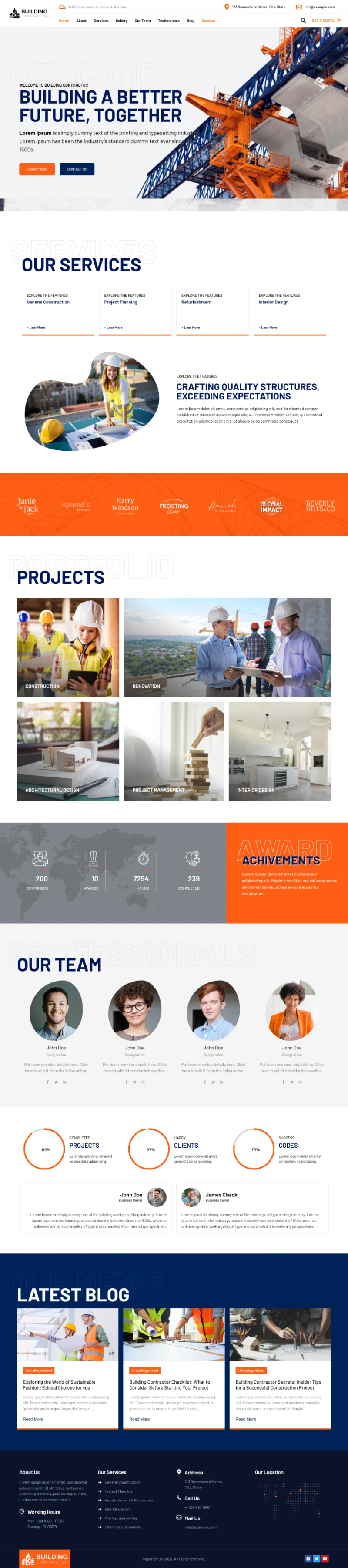 Building Contractor  Kajabi Template Home Page
