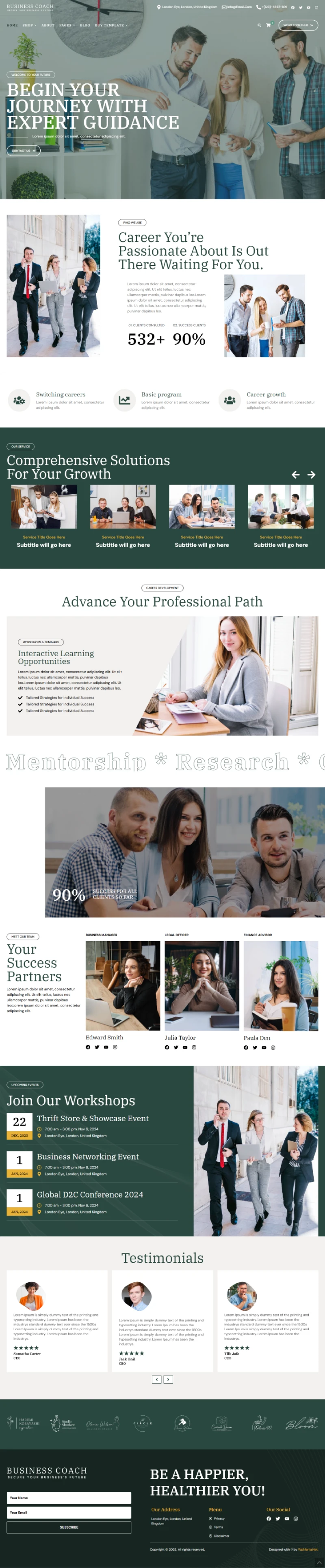 Business Coach Kajabi Template Home Page