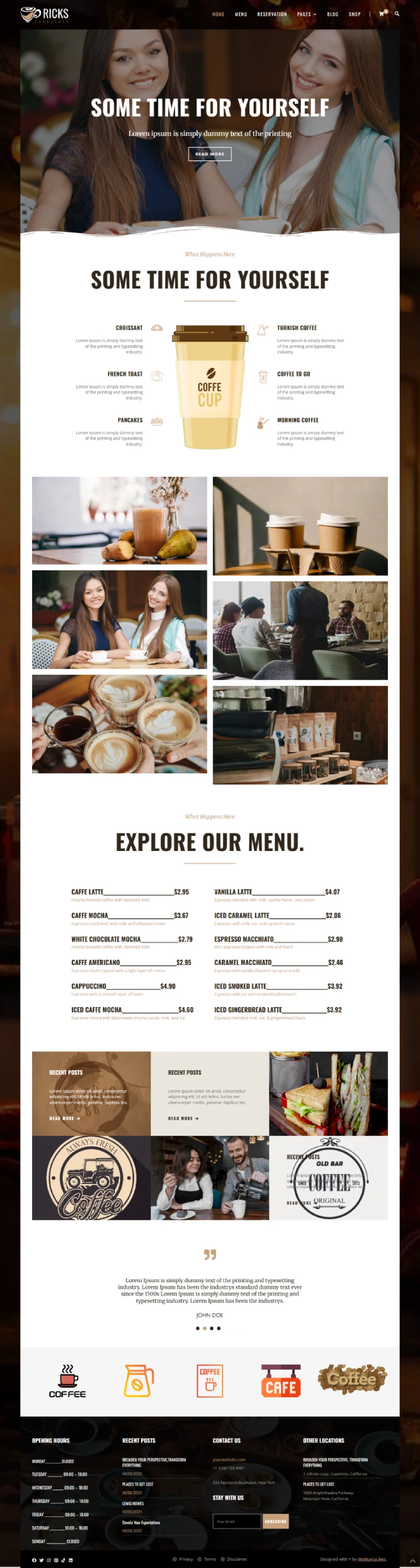 Cafeteria Kajabi Template Home Page