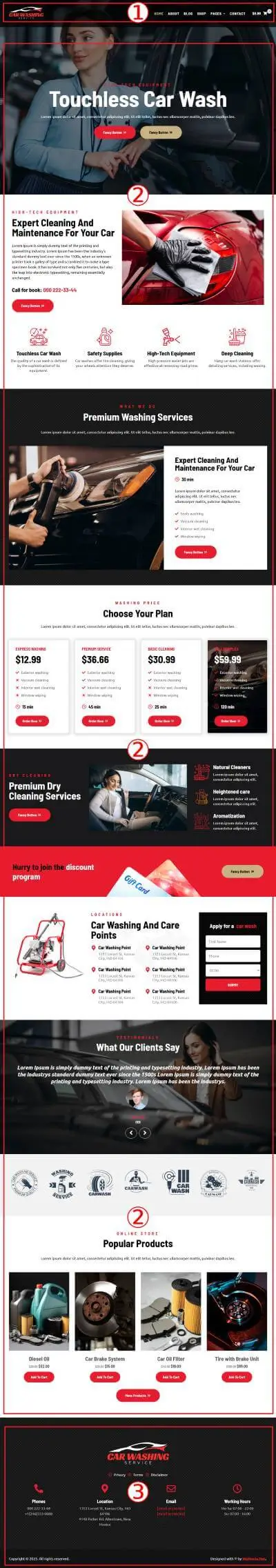 Car Washing Premium WordPress Theme Documentation