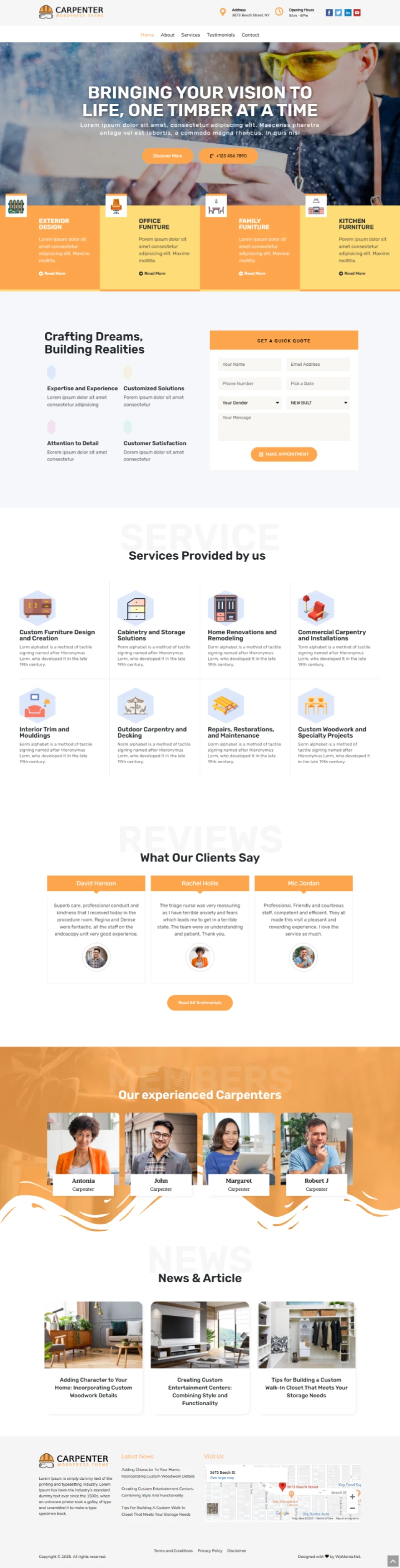 Carpenter Kajabi Template Home Page