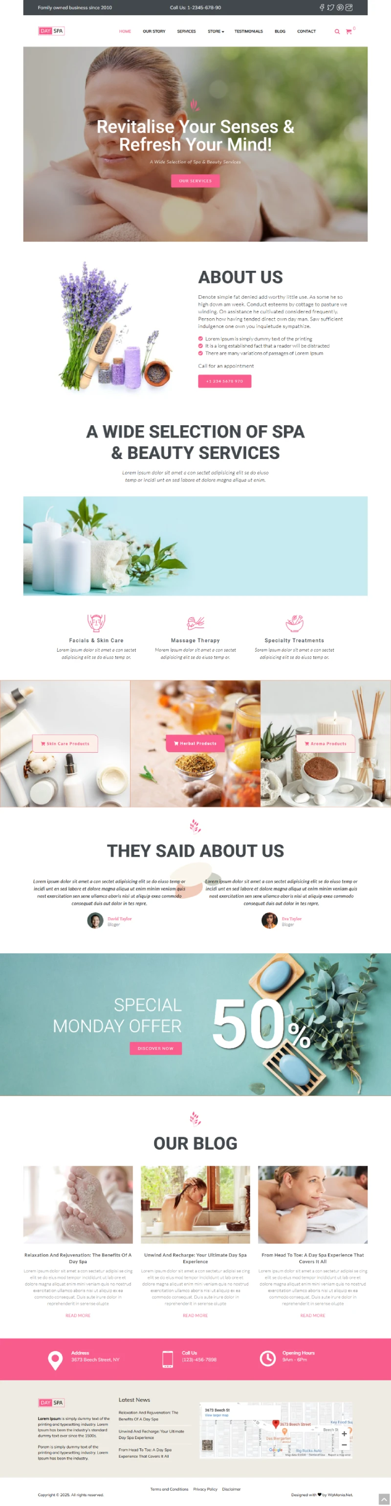 DaySpa Kajabi Template Home Page