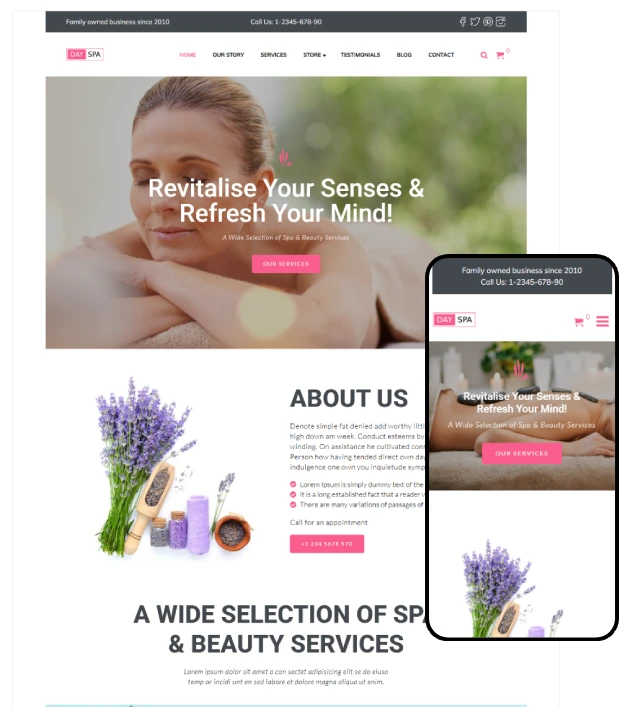 DaySpa Kajabi Website Template