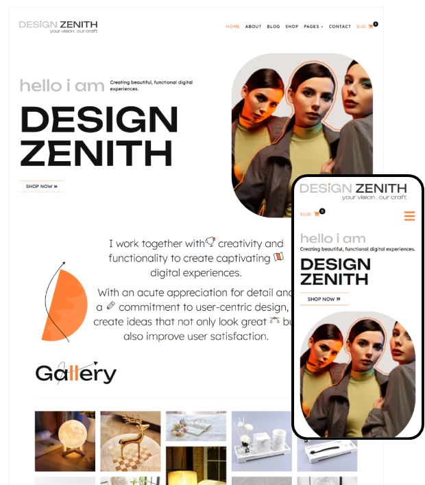 Designer Portfolio WordPress Theme: Design Zenith