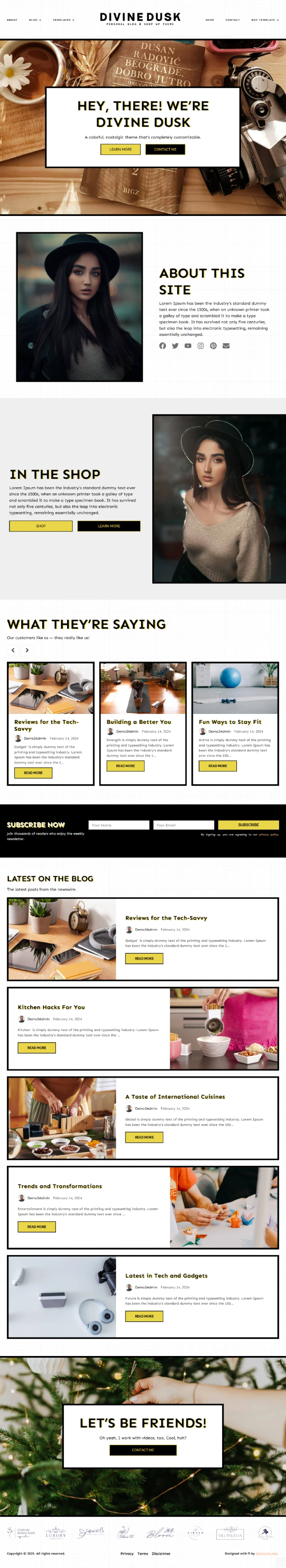 Devine Dusk Kajabi Template Home Page