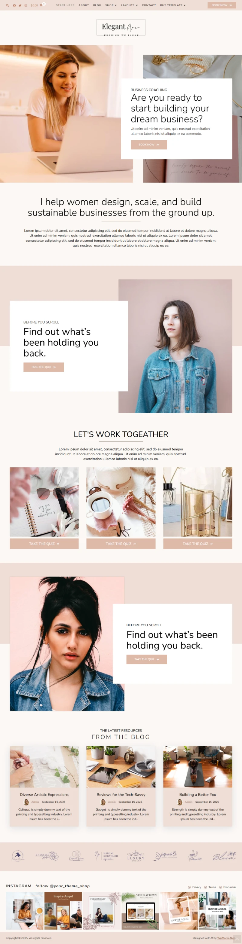 Elegant Aura Kajabi Template Home Page
