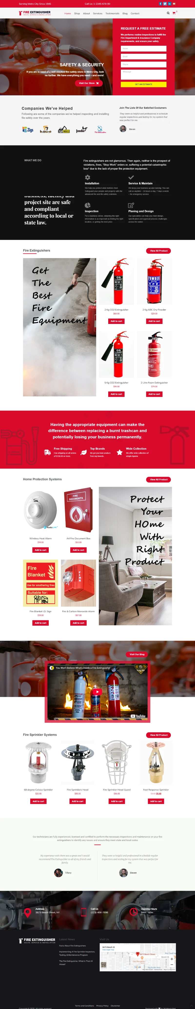 Fire Extinguisher Kajabi Template Home Page