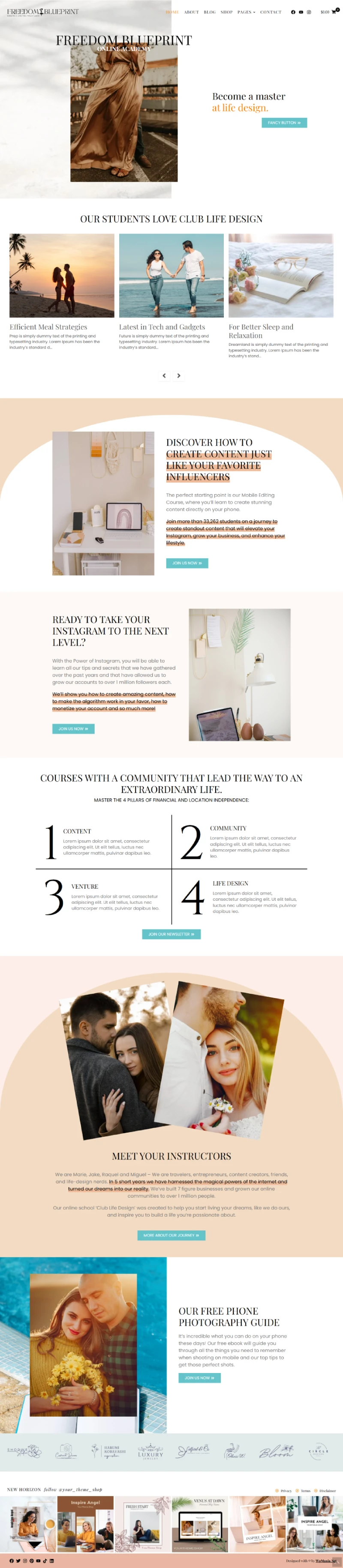 Freedom Blueprint Kajabi Template Home Page