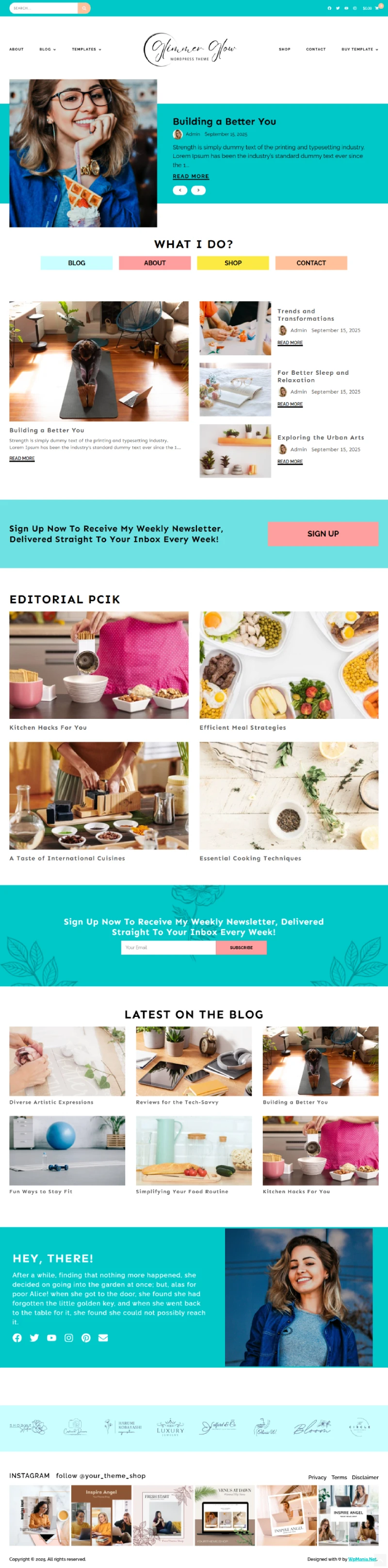 Glimmer Glow Kajabi Template Home Page