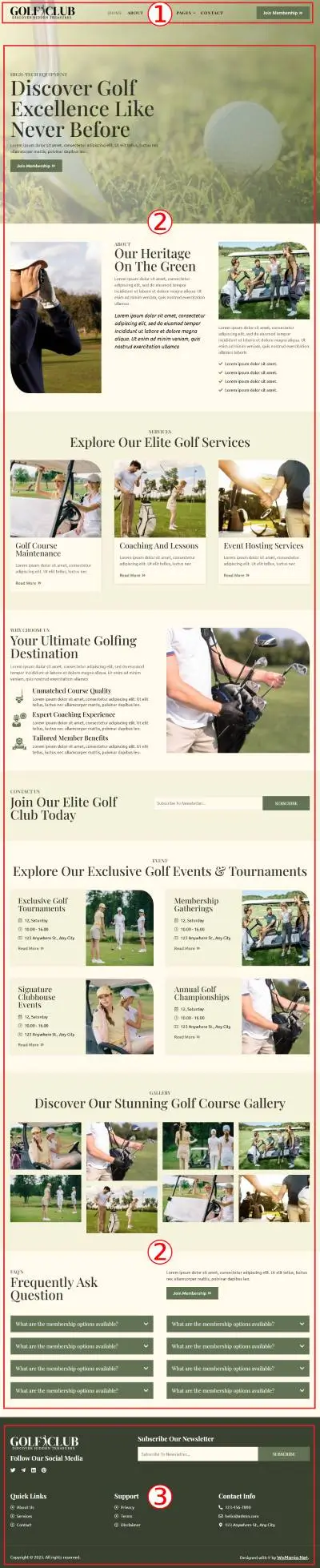 Golf Club Premium WordPress Theme Documentation