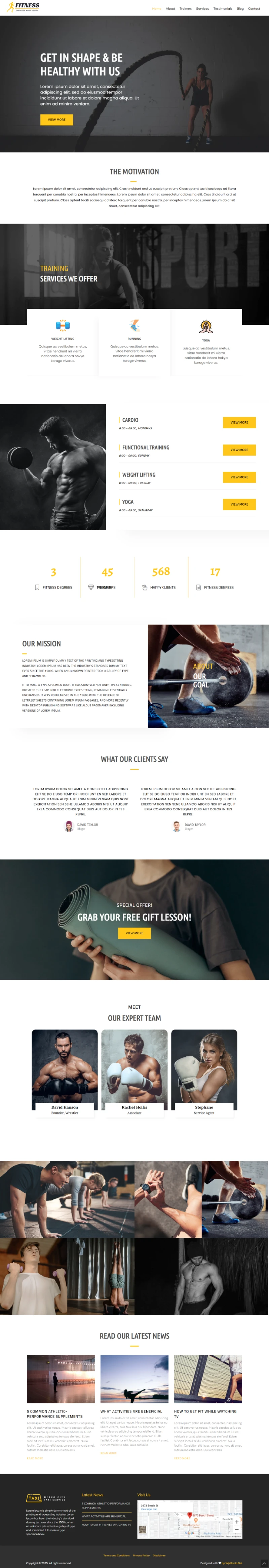 Gymnastics WordPress Template Home Page