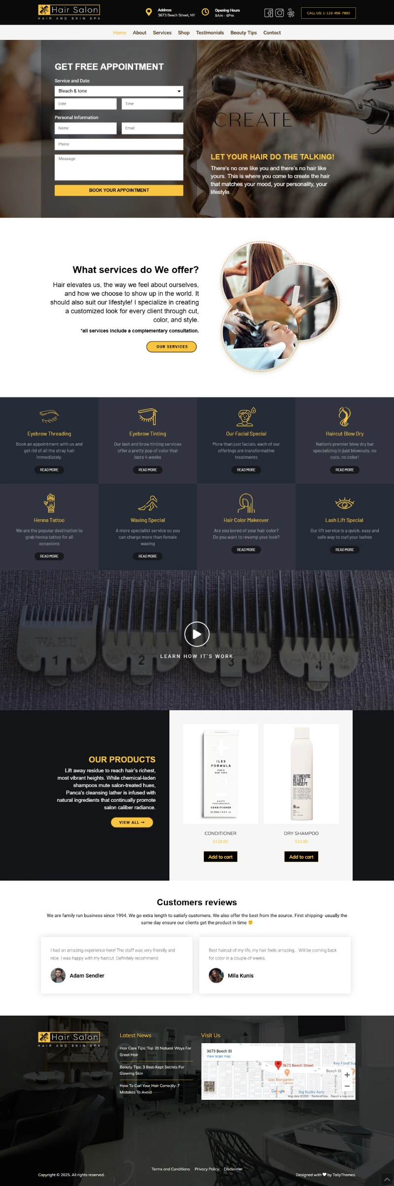 Hair Salon Pro Kajabi Template Home Page